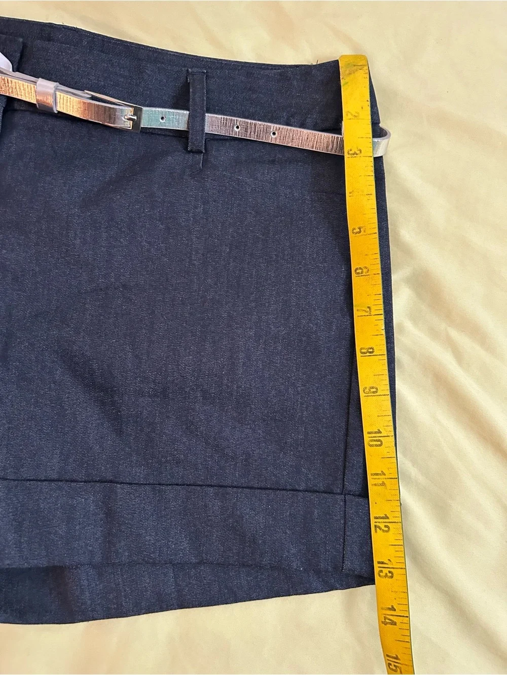 Express denim shorts with silver belt